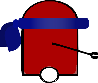 Blindfolded Eric mascot illustrating sensorless manipulation